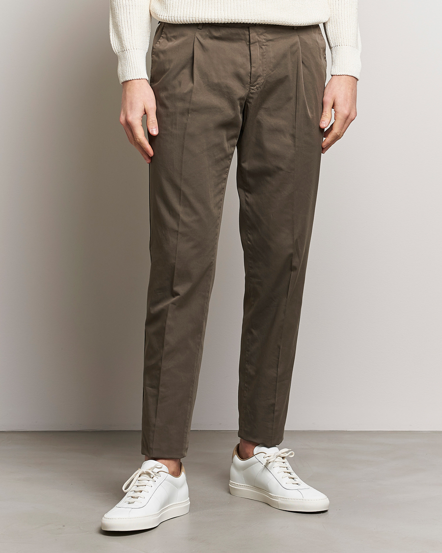 Men | PT01 | PT01 | Slim Fit Garment Dyed Stretch Chinos Dark Brown