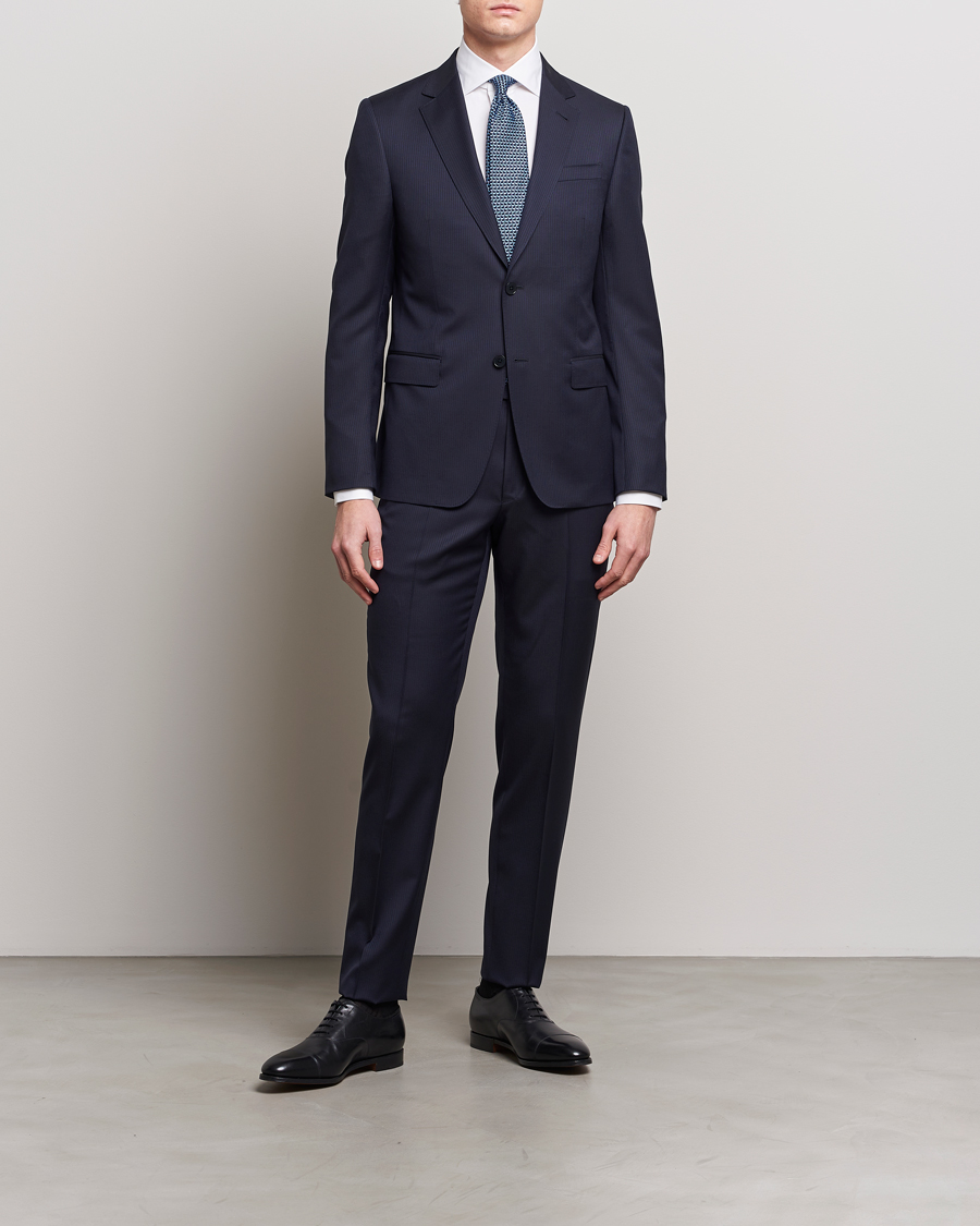 Men | Departments | Zegna | Tailored Wool Striped Suit Navy