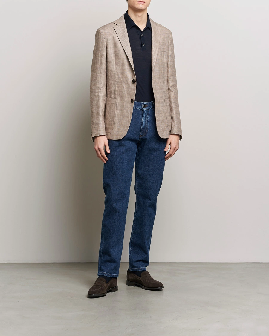 Men | Blazers | Zegna | Unconstructed Linen Blend Blazer Brown