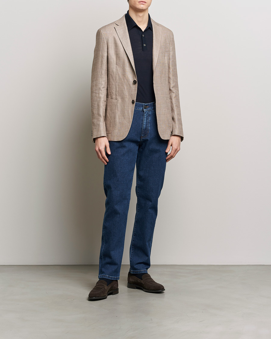 Men | Blazers | Zegna | Unconstructed Linen Blend Blazer Brown