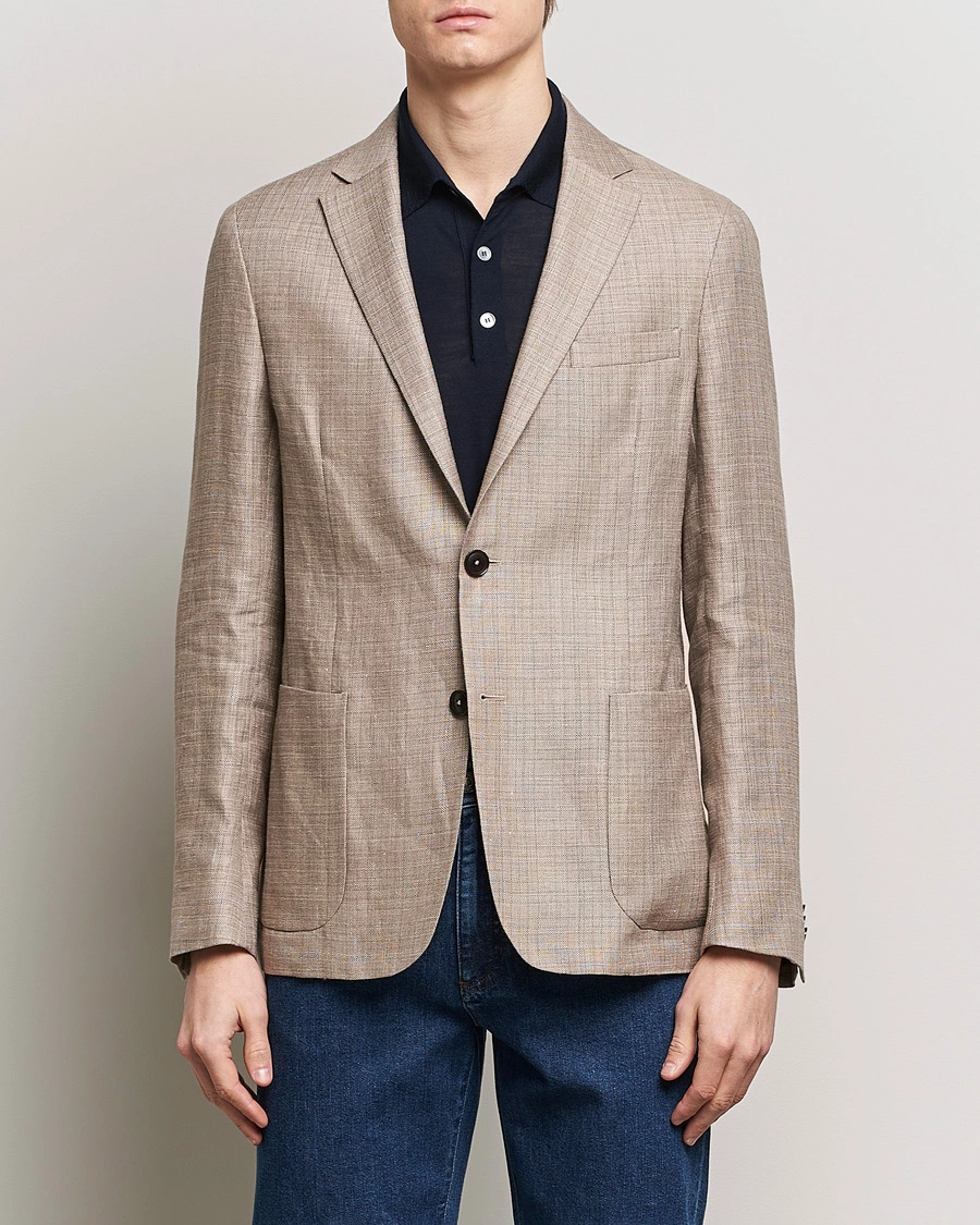 Men | Blazers | Zegna | Unconstructed Linen Blend Blazer Brown