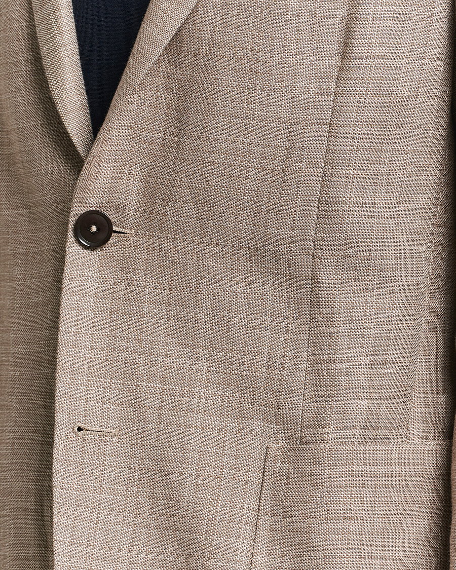 Men | Blazers | Zegna | Unconstructed Linen Blend Blazer Brown