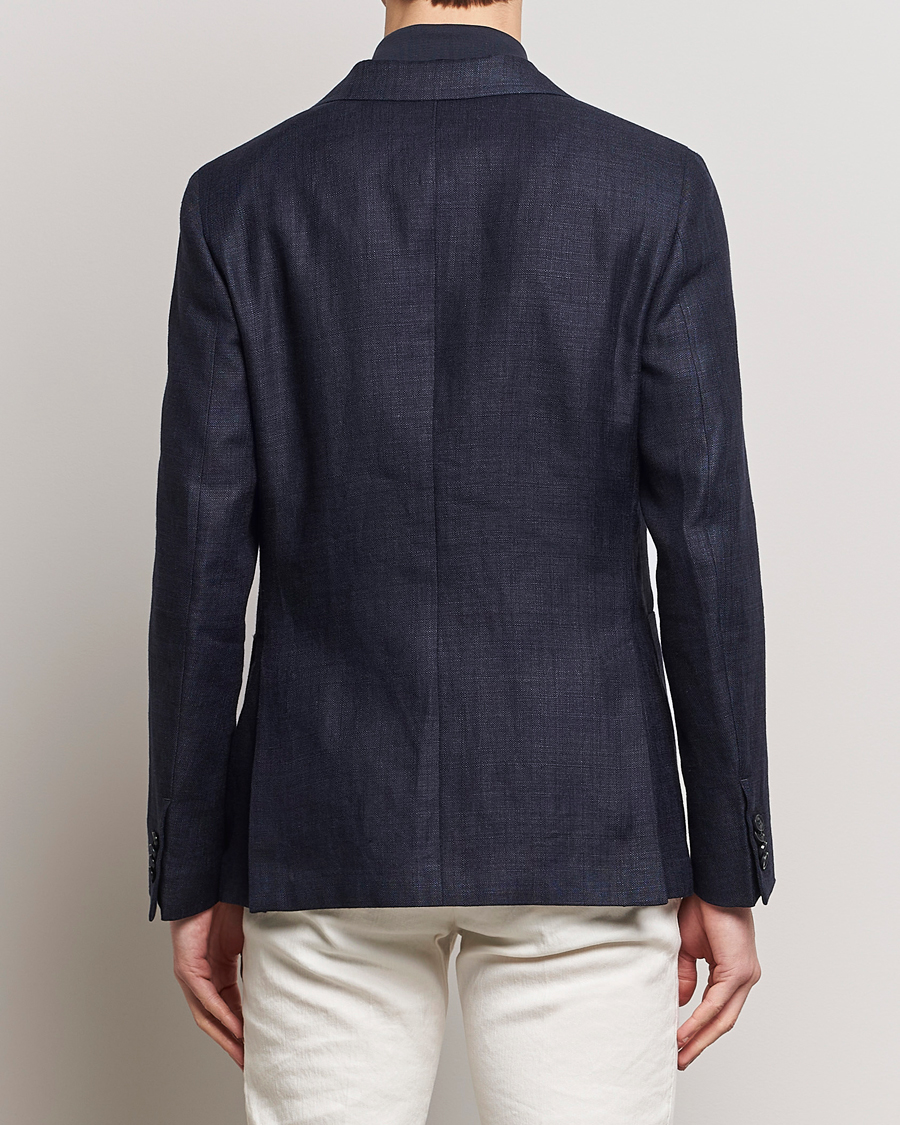 Men | Blazers | Zegna | Unconstructed Linen Blend Blazer Navy