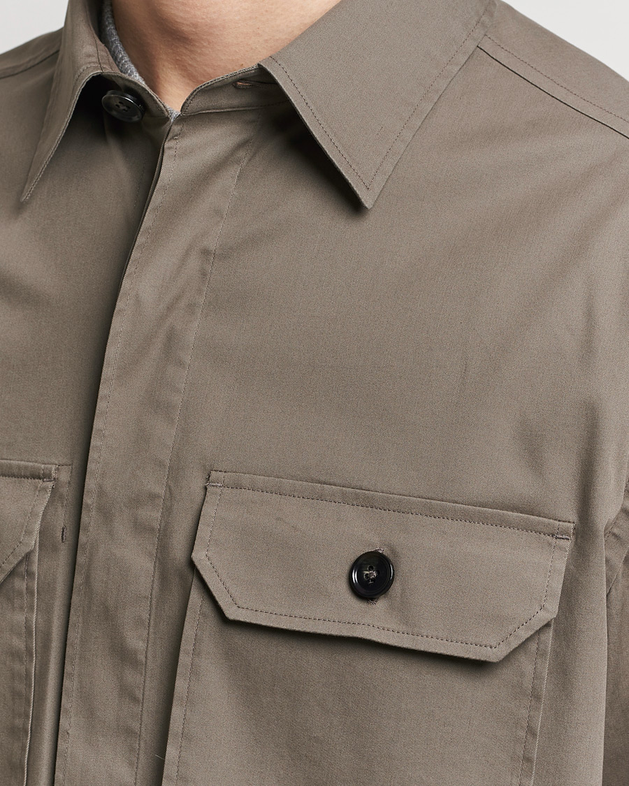 Men | Shirts | Zegna | Premium Cotton Overshirt Olive