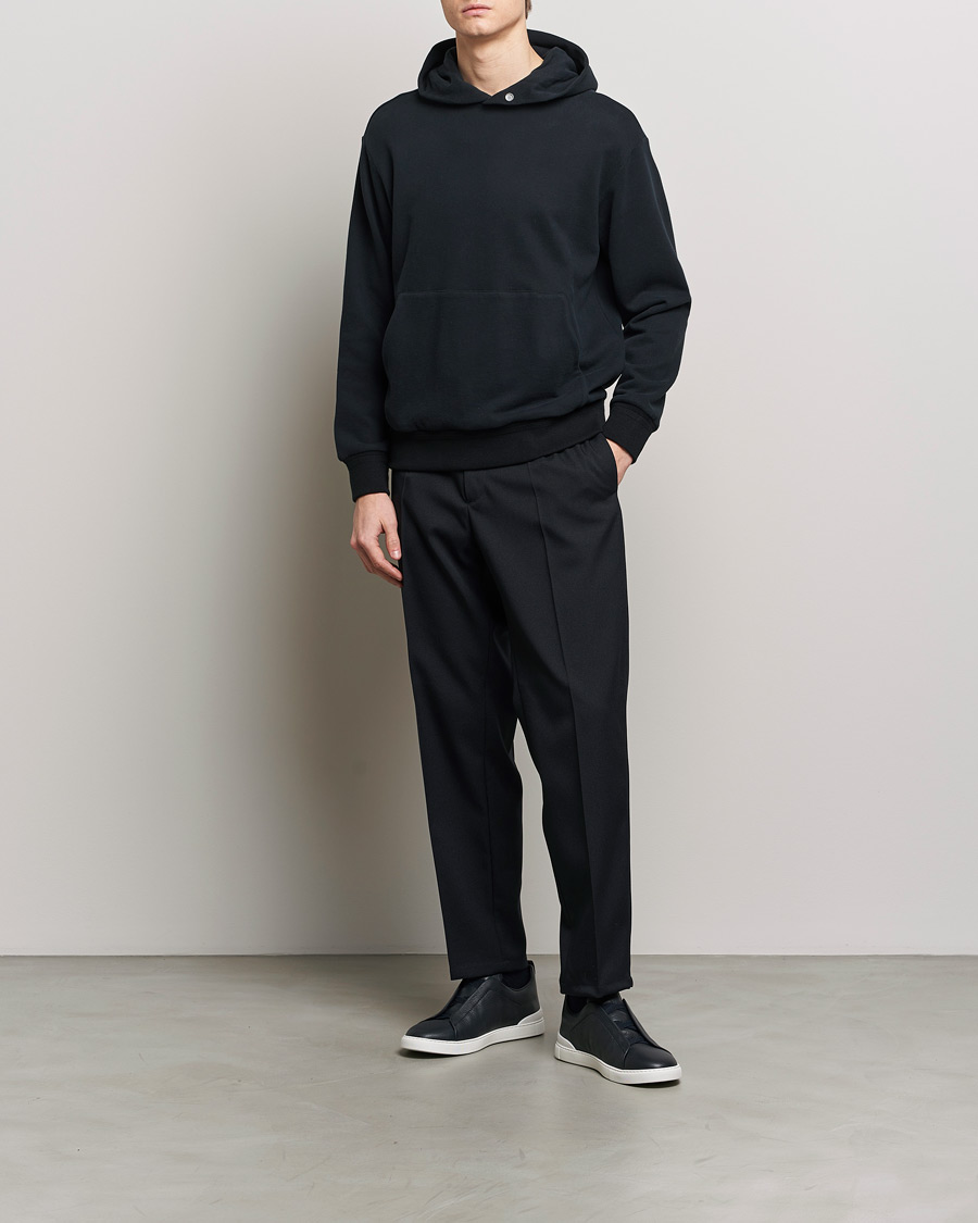 Men | Sweaters & Knitwear | Zegna | Cotton/Cashmere Hoodie Black