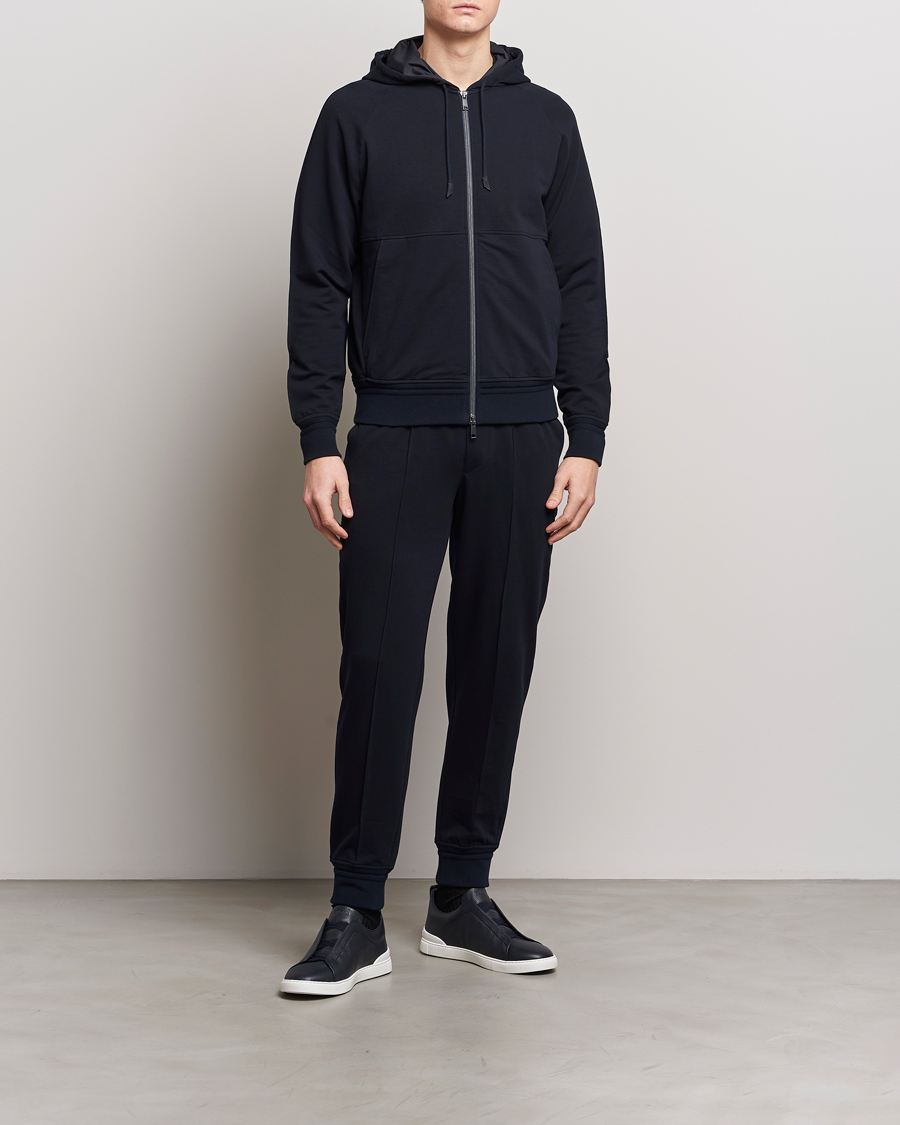 Men | Trousers | Zegna | Cotton Stretch Joggers Navy