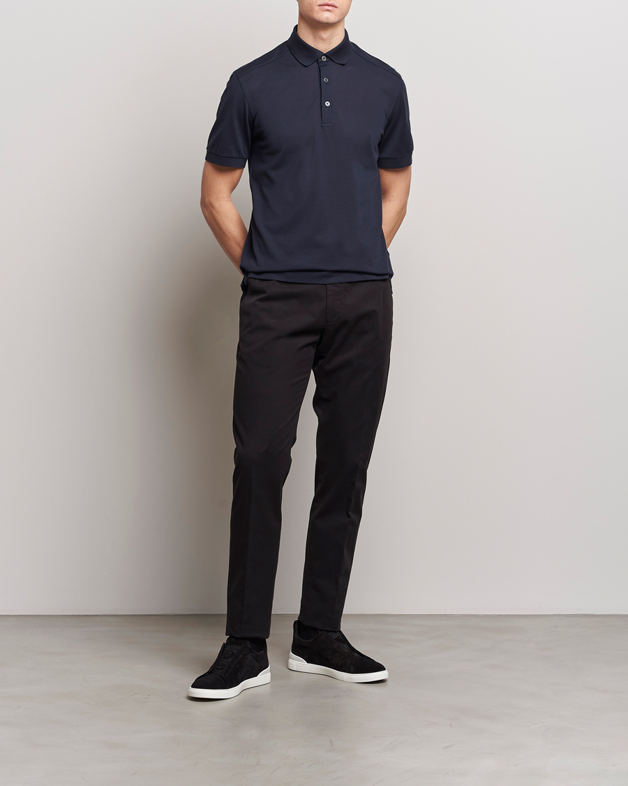Men | Trousers | Zegna | Premium Cotton Chinos Black