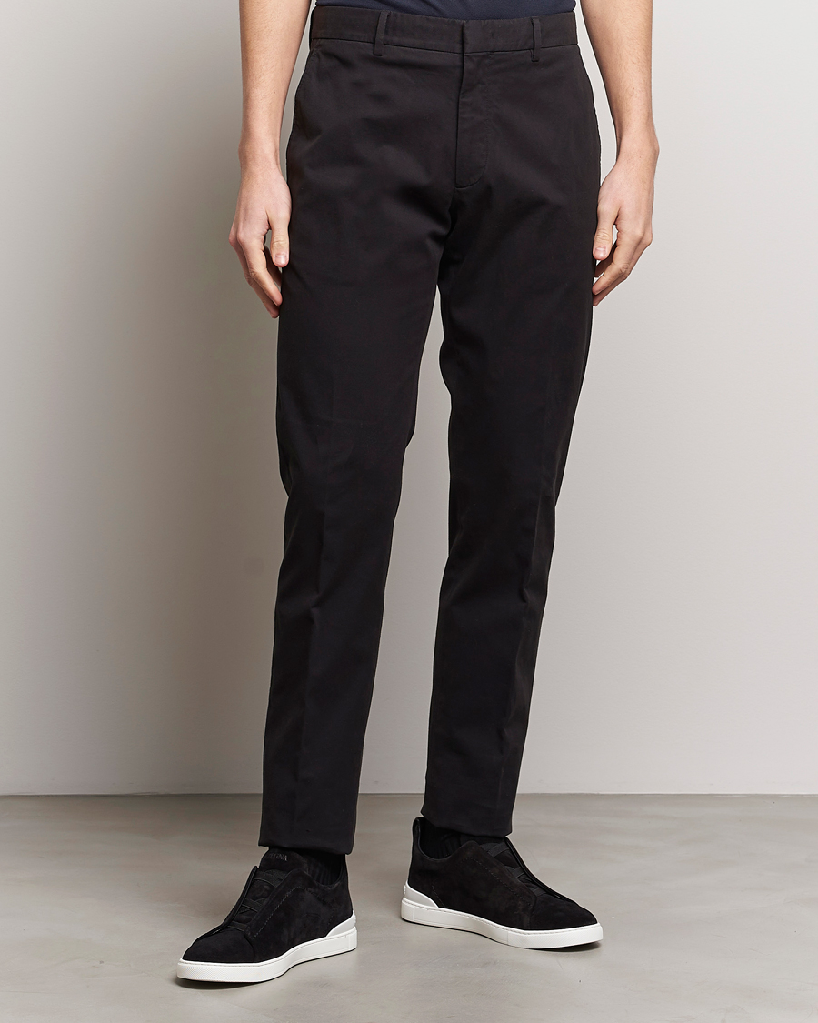 Men | Trousers | Zegna | Premium Cotton Chinos Black
