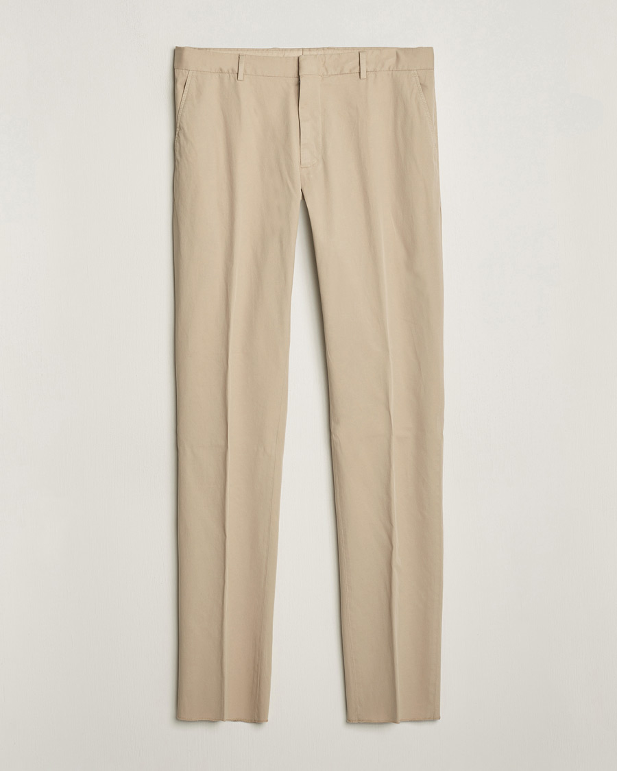 Men | Trousers | Zegna | Premium Cotton Chinos Beige