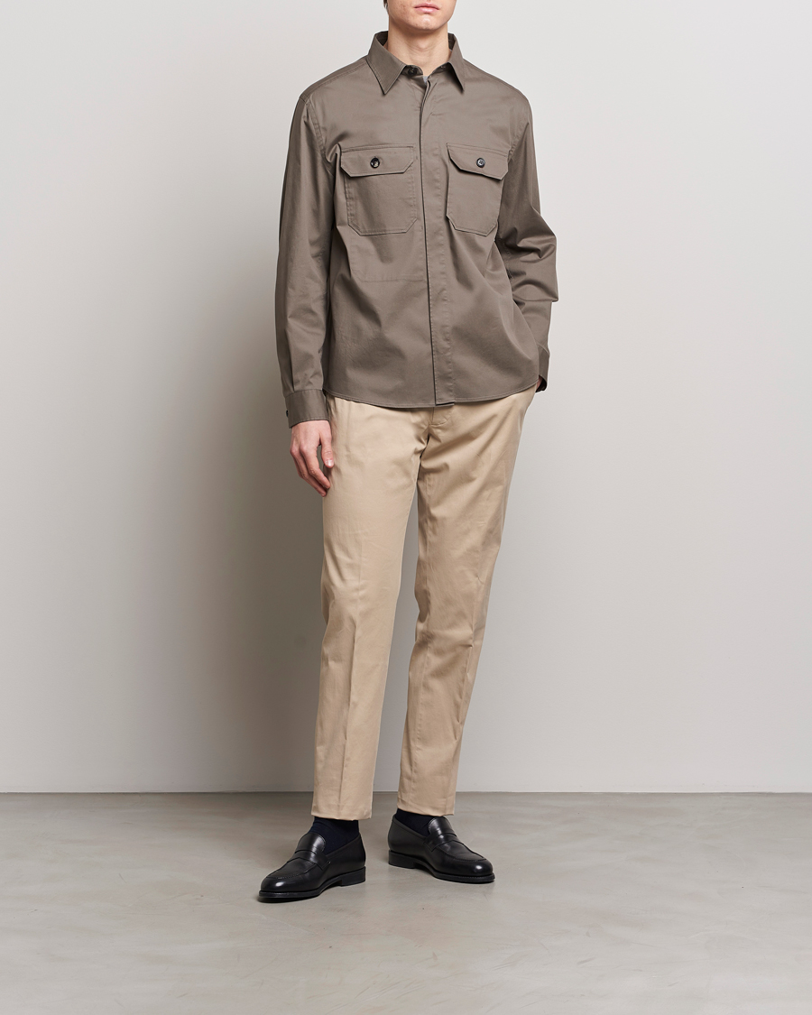 ZEGNA プレミアムコットン　ベージュ チノパン サイズ54 Zegna Premium Cotton Chinos Beige at CareOfCarl.com