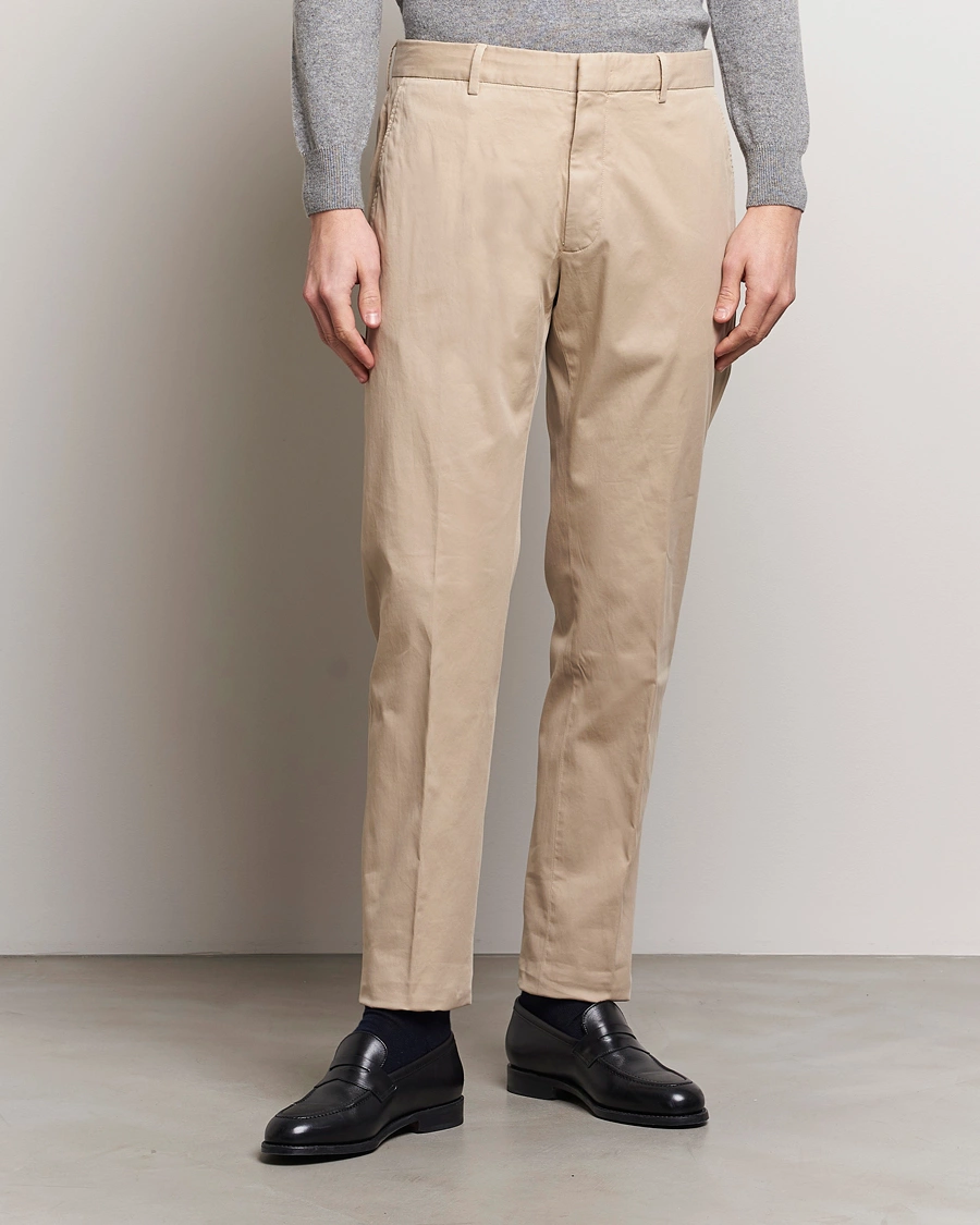 Men | Trousers | Zegna | Premium Cotton Chinos Beige