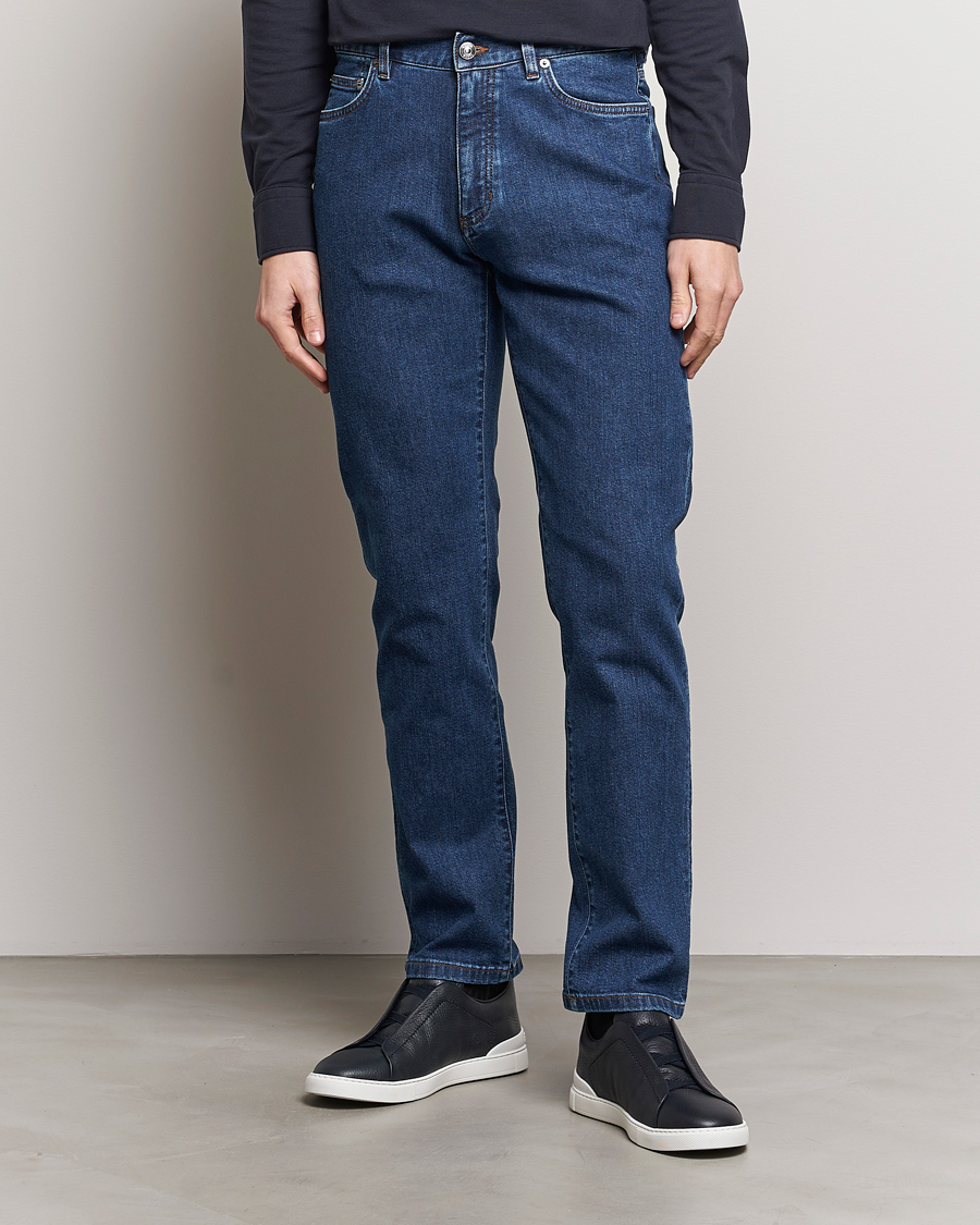 Men | Italian Department | Zegna | Slim Fit 5-Pocket Jeans Stone Wash