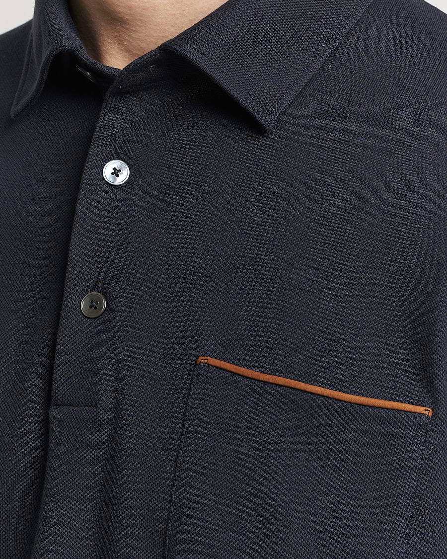 Men | Polo Shirts | Zegna | Short Sleeve Pocket Polo Navy