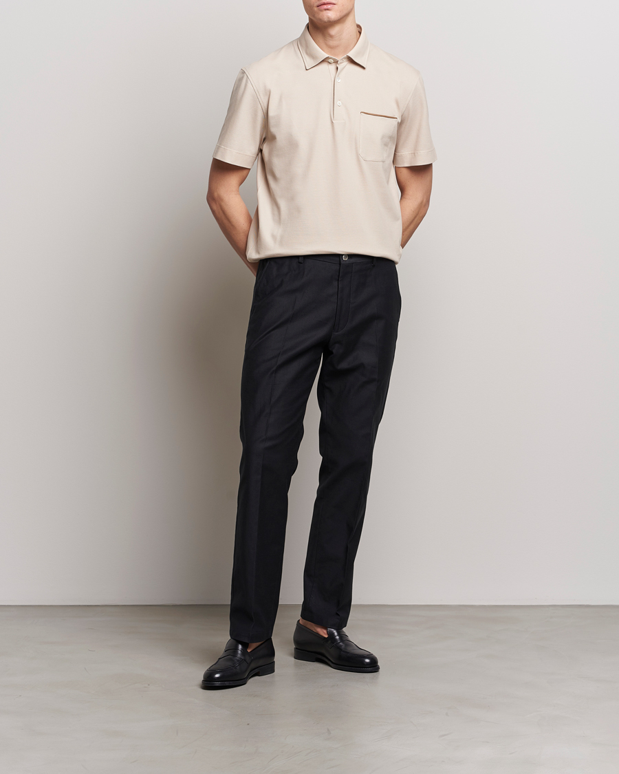 Men | Polo Shirts | Zegna | Short Sleeve Pocket Polo Beige