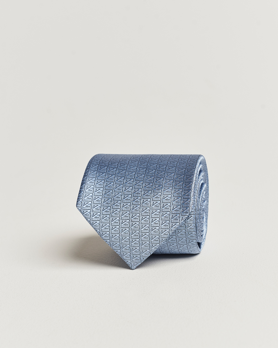 Men | Zegna Monogram Silk Tie Light Blue | Zegna | Monogram Silk Tie Light Blue