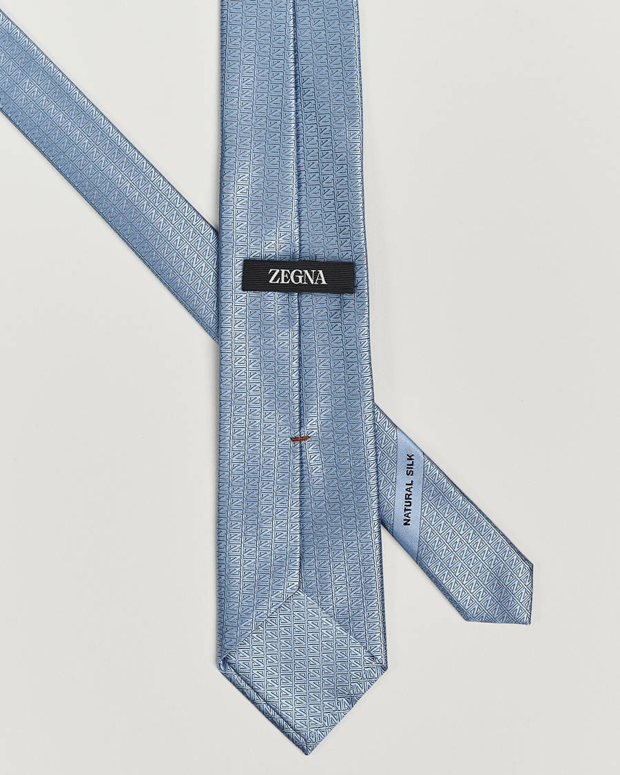 Men | Zegna Monogram Silk Tie Light Blue | Zegna | Monogram Silk Tie Light Blue