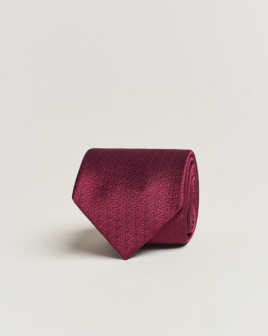 Men | Zegna Monogram Silk Tie Burgundy | Zegna | Monogram Silk Tie Burgundy