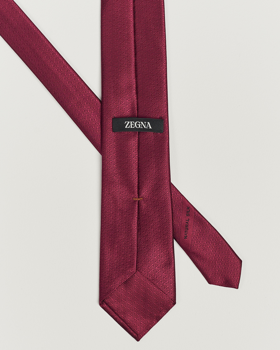 Men | Zegna Monogram Silk Tie Burgundy | Zegna | Monogram Silk Tie Burgundy