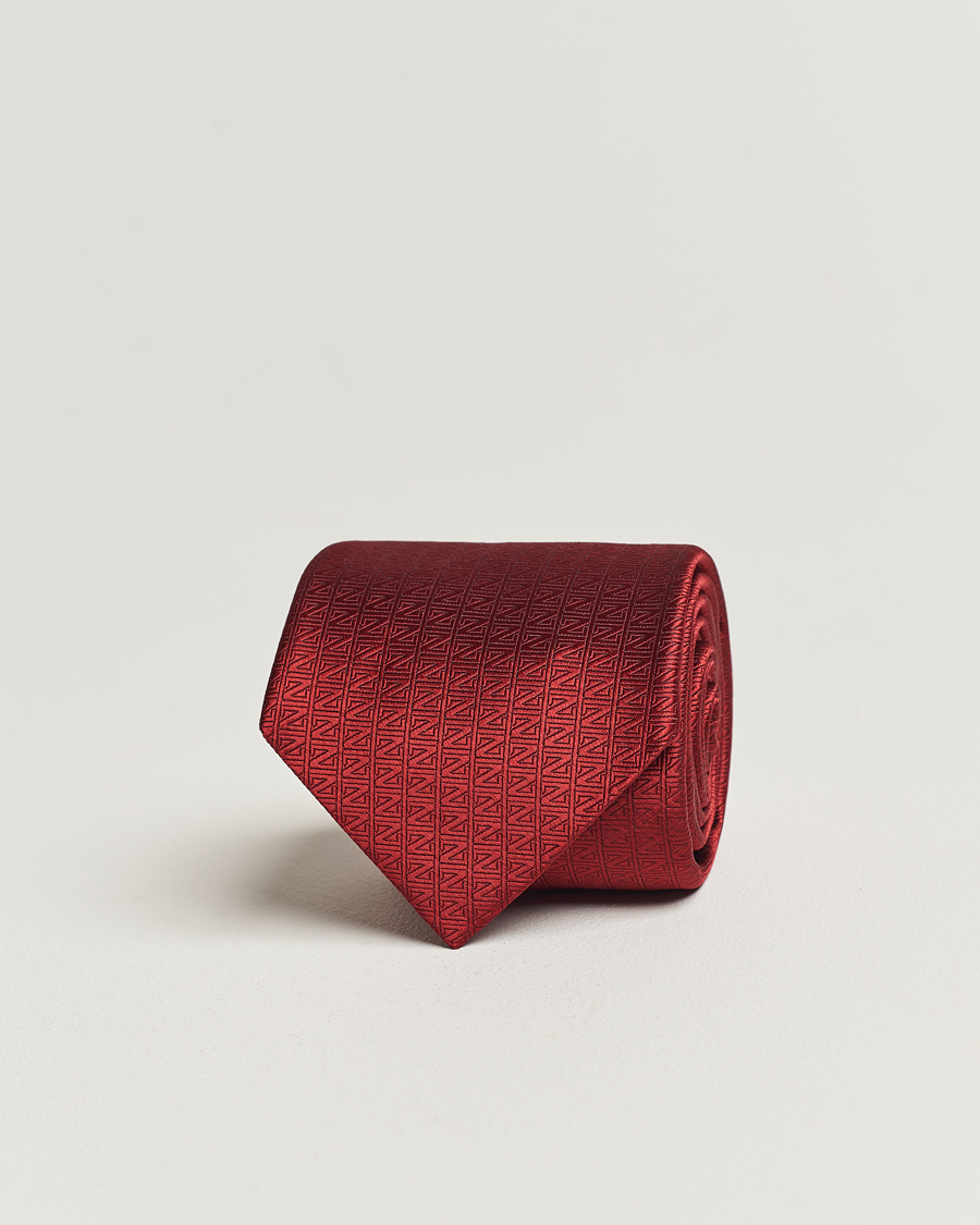 Men | Zegna Monogram Silk Tie Red | Zegna | Monogram Silk Tie Red