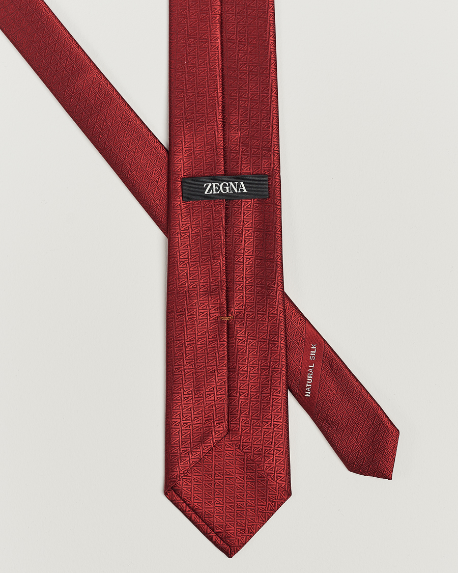 Men | Zegna Monogram Silk Tie Red | Zegna | Monogram Silk Tie Red