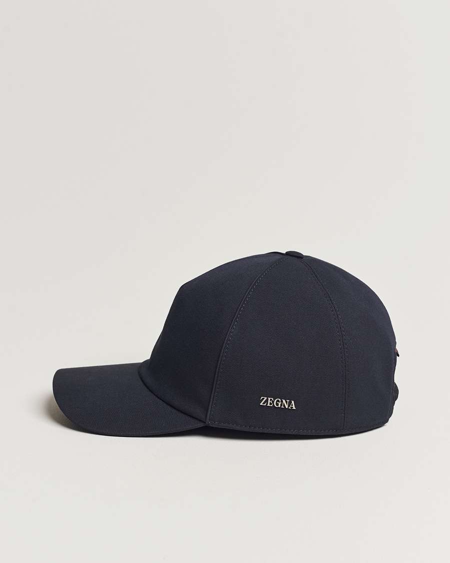 Men | Zegna Cotton/Wool Baseball Cap Navy | Zegna | Cotton/Wool Baseball Cap Navy
