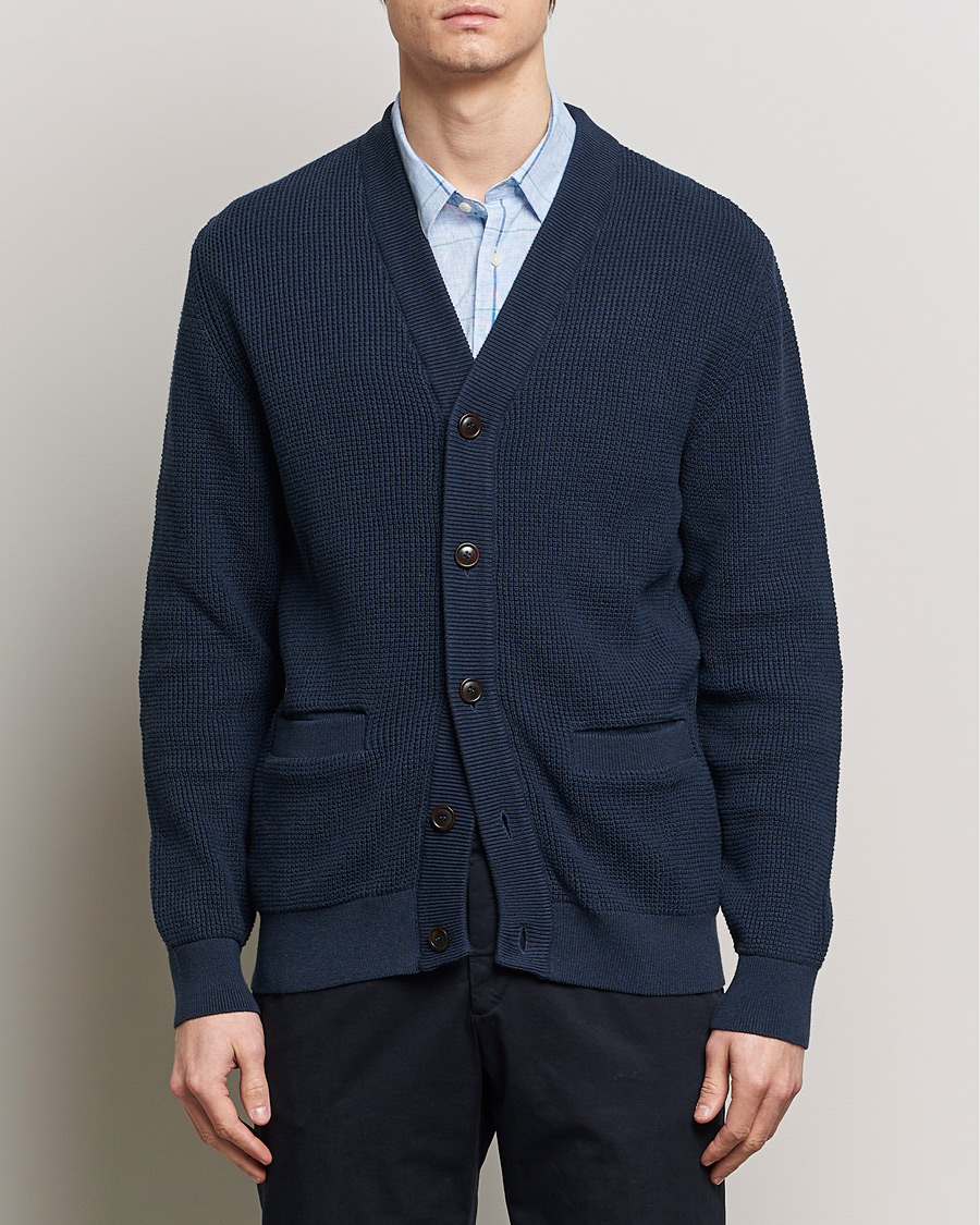Herr | Kläder | Barbour Lifestyle | Howick Knitted Cotton Cardigan Navy