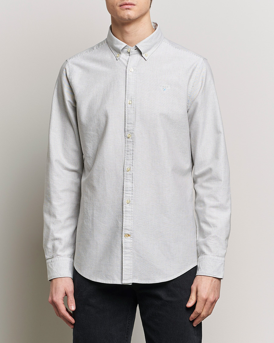 Herr | Lojalitetserbjudande | Barbour Lifestyle | Tailored Fit Striped Oxtown Shirt Pale Sage