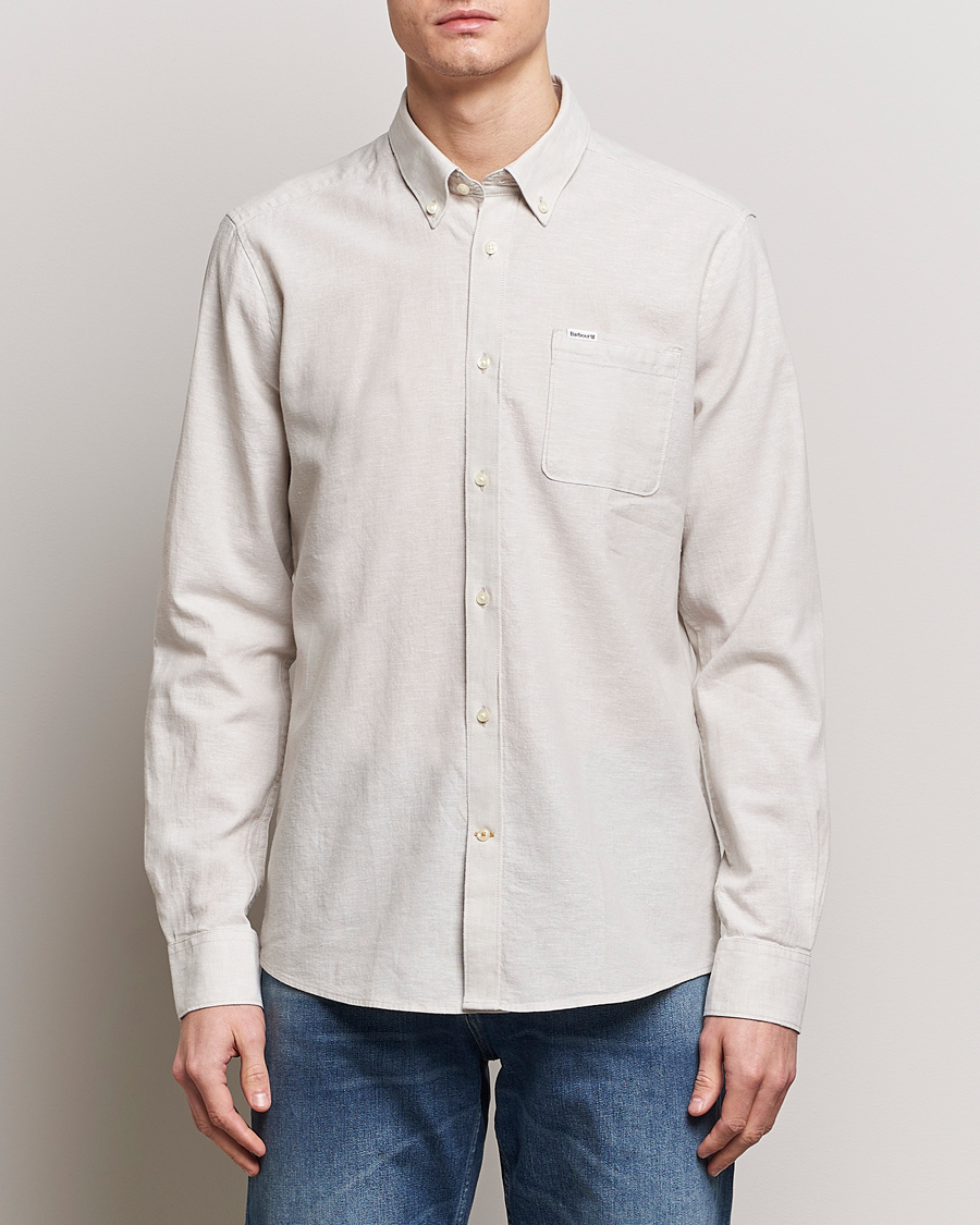 Herr | Barbour Lifestyle | Barbour Lifestyle | Nelson Linen/Cotton Button Down Shirt Mist