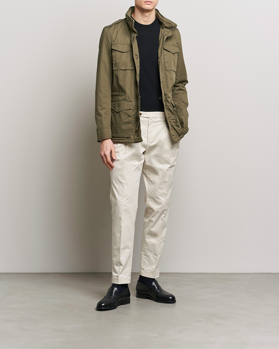 Herno Washed Cotton Field Jacket Military at CareOfCarl.com