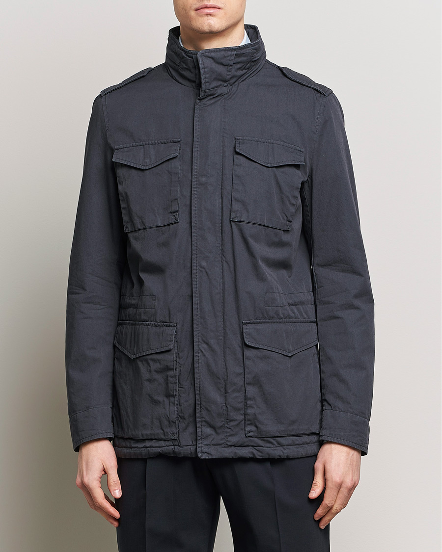 Men | Coats & Jackets | Herno | Cotton Field Jacket Navy
