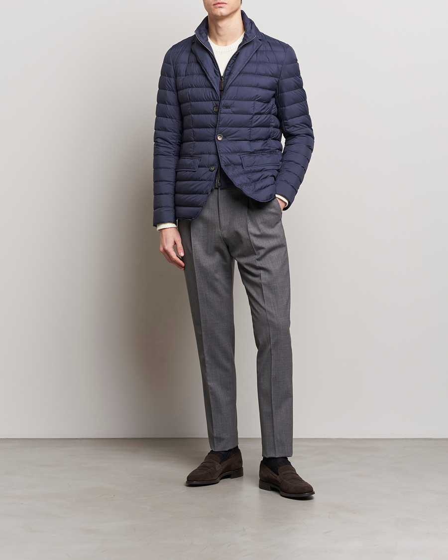 Men | Coats & Jackets | Herno | Nuage Matt Nylon Blazer Navy