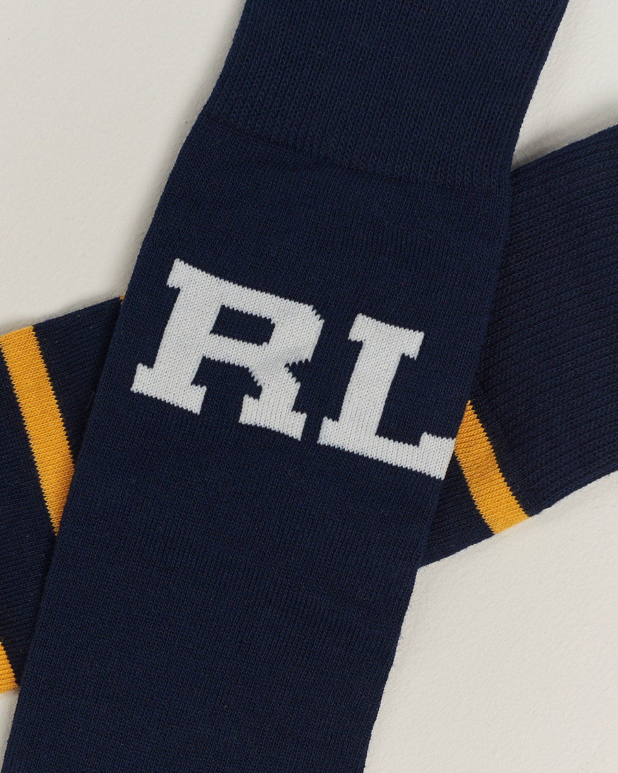 Men | Everyday Socks | Polo Ralph Lauren | 3-Pack Crew Sock Navy Bear & Stripe