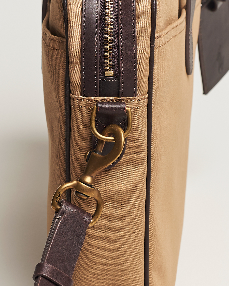 Men | Polo Ralph Lauren Canvas/Leather Computer Bag Tan | Polo Ralph Lauren | Canvas/Leather Computer Bag Tan