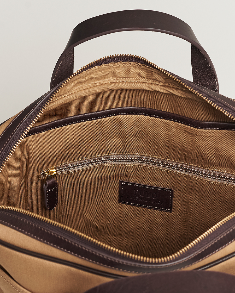 Men | Polo Ralph Lauren Canvas/Leather Computer Bag Tan | Polo Ralph Lauren | Canvas/Leather Computer Bag Tan