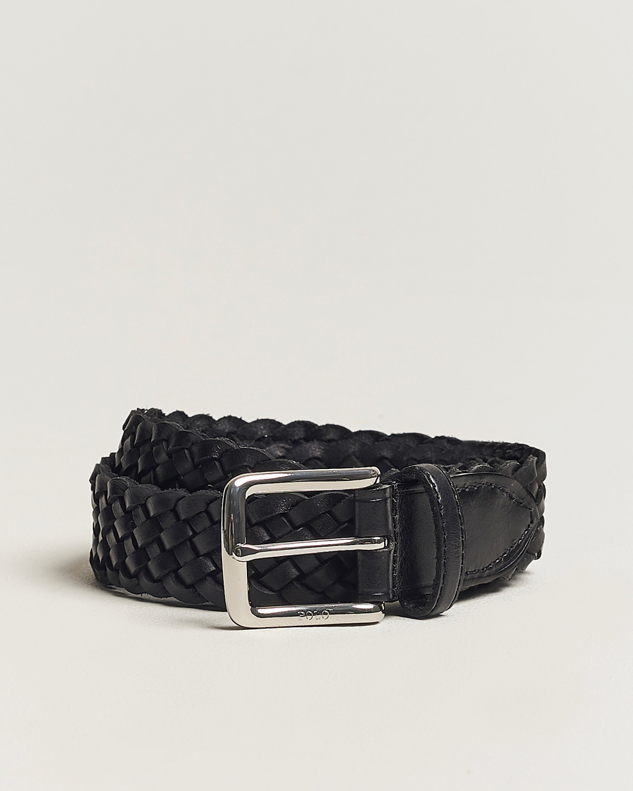 Men | Polo Ralph Lauren Braided Leather Belt Black | Polo Ralph Lauren | Braided Leather Belt Black