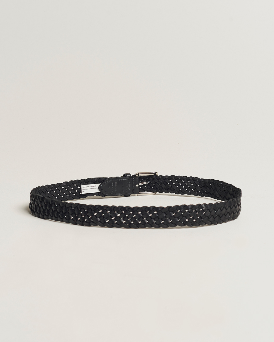 Men | Belts | Polo Ralph Lauren | Braided Leather Belt Black