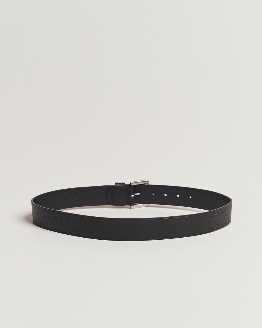 Men | Leather Belts | Polo Ralph Lauren | Pebbled Leather Belt Black