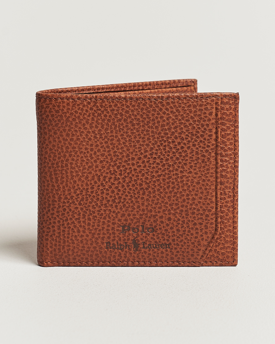 Men | Polo Ralph Lauren Pebbled Leather Billfold Wallet Saddle Brown | Polo Ralph Lauren | Pebbled Leather Billfold Wallet Saddle Brown