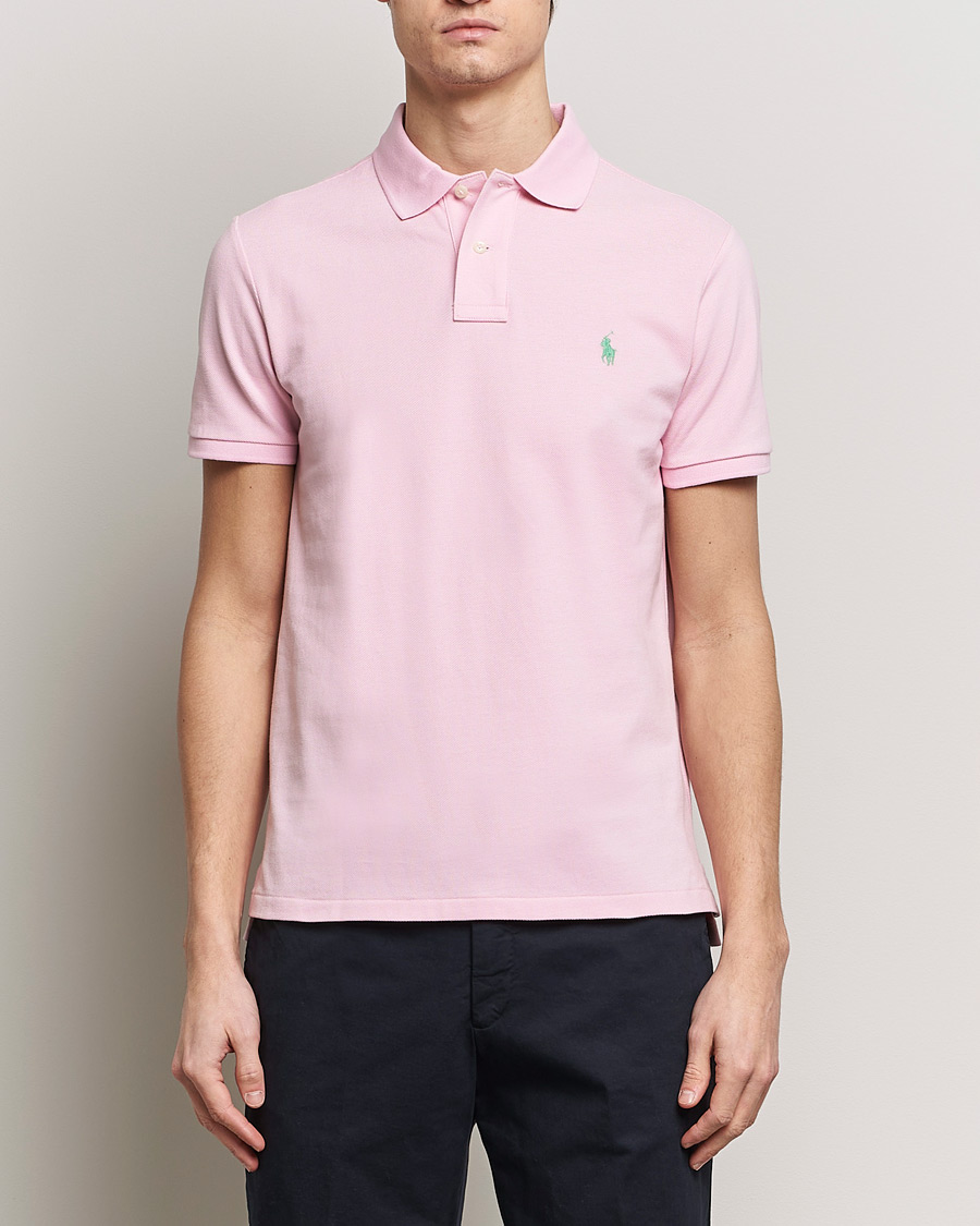 Men | Short Sleeve Polo Shirts | Polo Ralph Lauren | Custom Slim Fit Polo Garden Pink