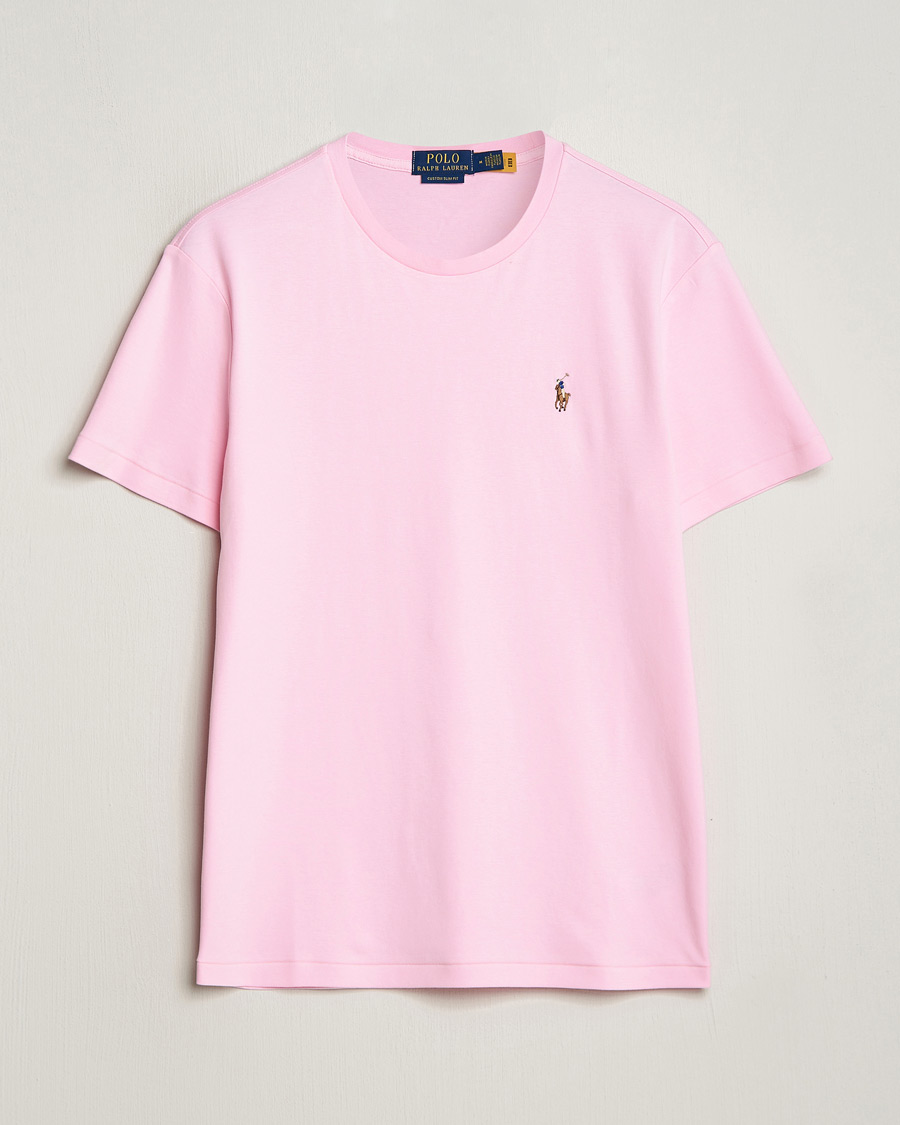 Men | T-Shirts | Polo Ralph Lauren | Luxury Pima Cotton Crew Neck T-Shirt Caramel Pink