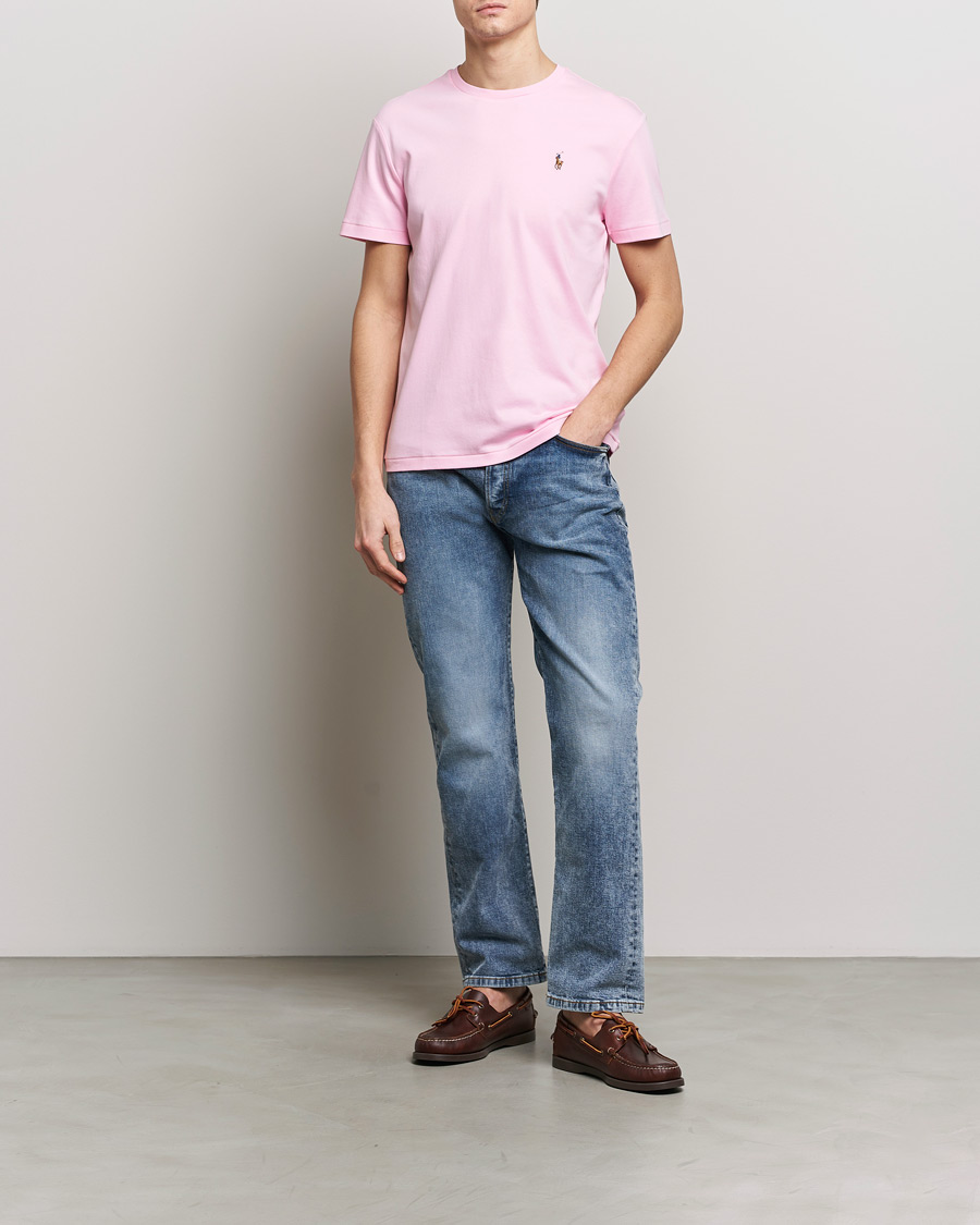 Men | T-Shirts | Polo Ralph Lauren | Luxury Pima Cotton Crew Neck T-Shirt Caramel Pink