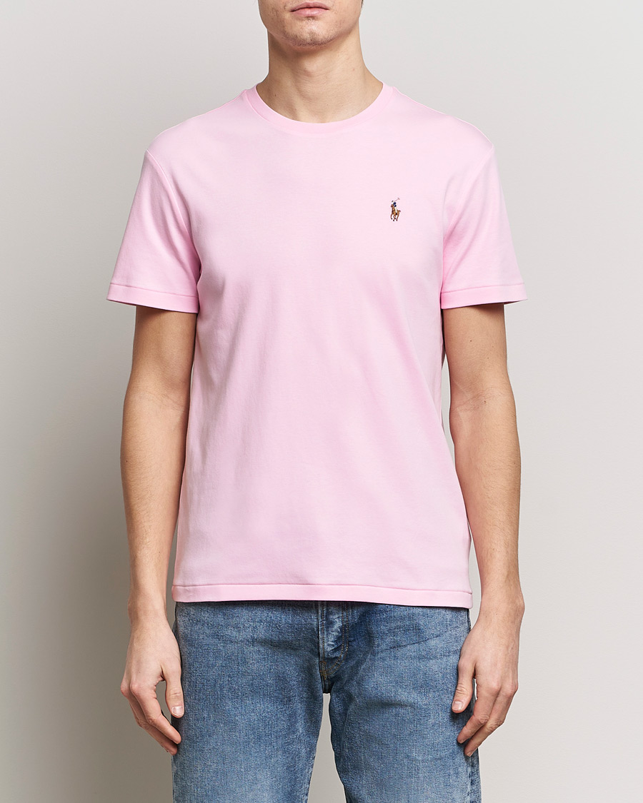 Men | T-Shirts | Polo Ralph Lauren | Luxury Pima Cotton Crew Neck T-Shirt Caramel Pink