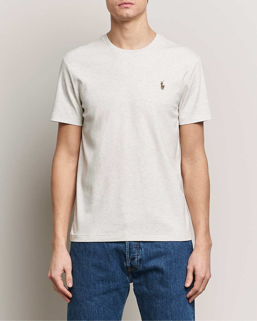 Men | Short Sleeve T-shirts | Polo Ralph Lauren | Luxury Pima Cotton Crew Neck T-Shirt State Heather