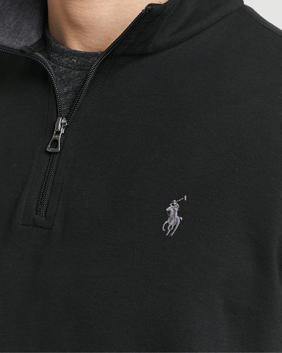 Men | Sweaters & Knitwear | Polo Ralph Lauren | Double Knit Half-Zip Sweater Polo Black