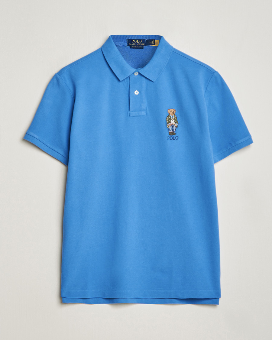 Men | Polo Shirts | Polo Ralph Lauren | Custom Slim Fit Heritage Bear Polo New England Blue
