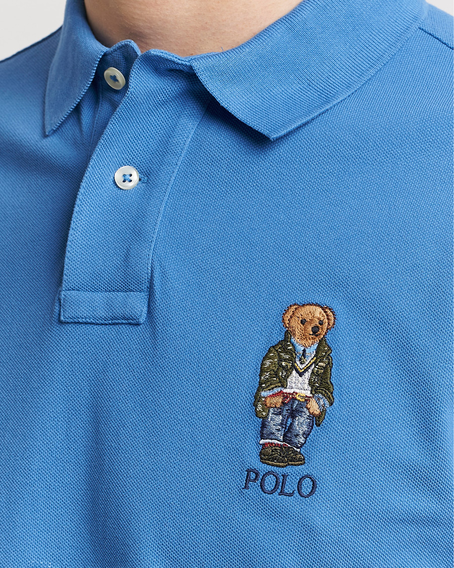 Men | Polo Shirts | Polo Ralph Lauren | Custom Slim Fit Heritage Bear Polo New England Blue