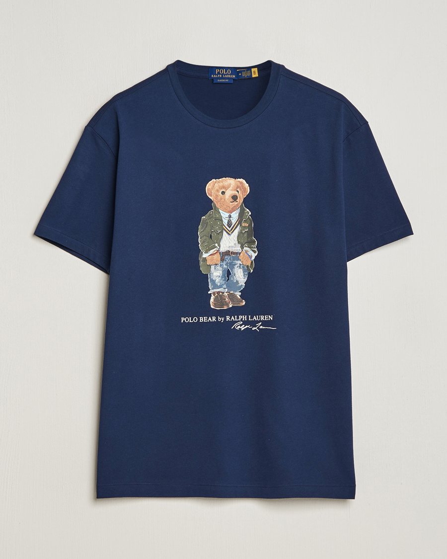 Men | T-Shirts | Polo Ralph Lauren | Printed Bear Crew Neck T-Shirt Newport Navy