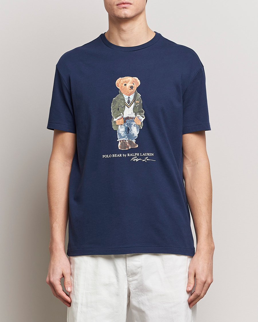 Men | T-Shirts | Polo Ralph Lauren | Printed Bear Crew Neck T-Shirt Newport Navy