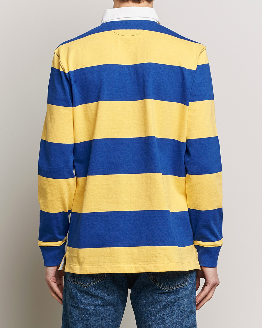 Men | Sweaters & Knitwear | Polo Ralph Lauren | Jersey Striped Rugger Chrome Yellow/Cruise Royal