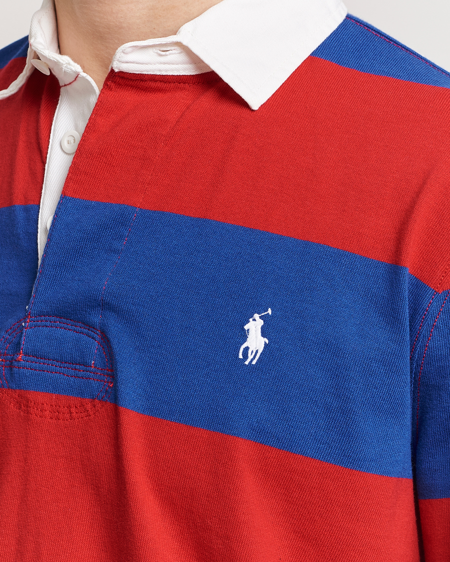 Men | Sweaters & Knitwear | Polo Ralph Lauren | Jersey Striped Rugger Red/Rugby Royal